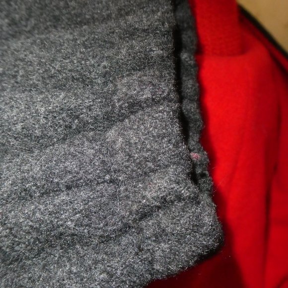 VINTAGE MACKINTOSH VESTCOAT-WOOL-DEEP GREY AND RED-SIZ 6-MADE I N USA - Picture 6 of 9